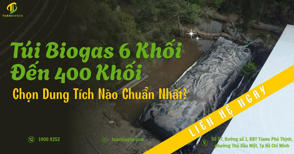 Túi Biogas Tròn Từ 6 Khối Đến 400 Khối: Bí Quyết Chọn Đúng Dung Tích Cho Nông Hộ & Trang Trại